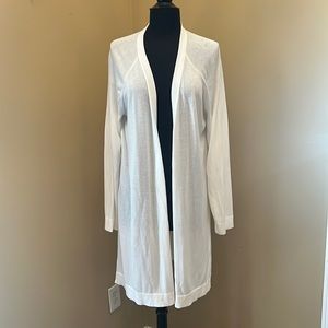 EILEEN FISHER- White Open Tencel Sweater Cardigan